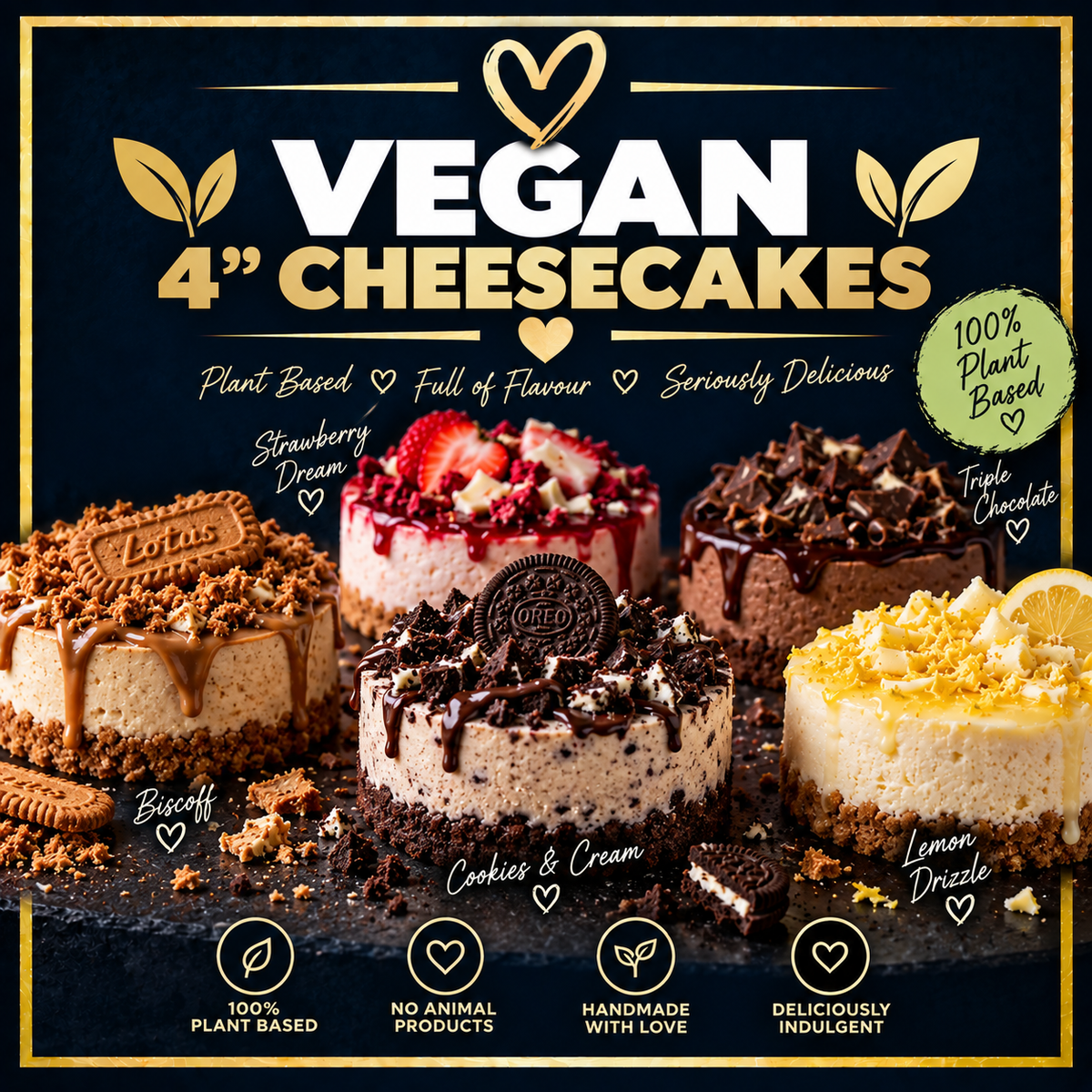 Vegan Cheesecakes 4” Round (Order In 2’s)
