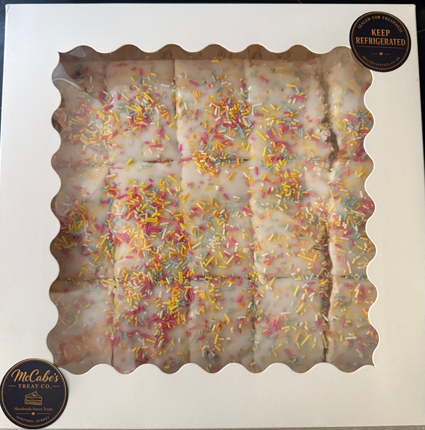 Cake Old School Rainbow Sprinkle (9” Slab)