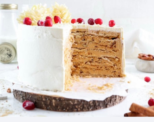 Hazelnut Meringue Cake with Caramel Buttercream (1.5kg+)